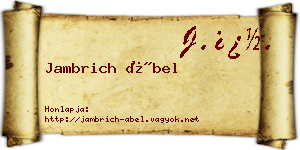 Jambrich Ábel névjegykártya