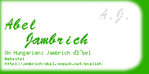 abel jambrich business card